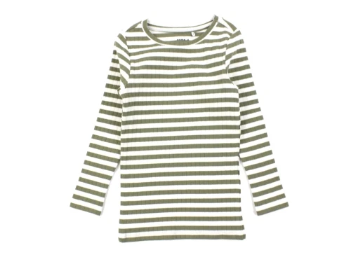 Name It deep lichen green stribet top